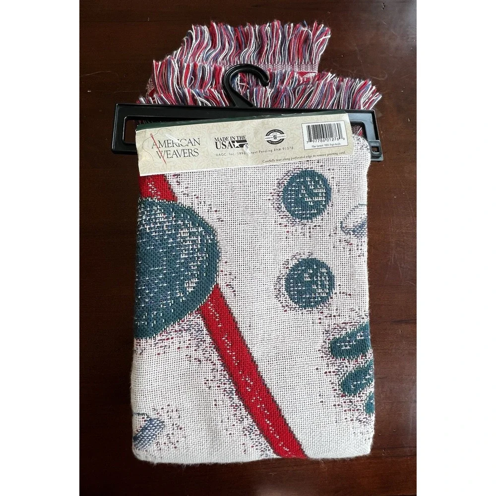 Vintage Tapestry Throw Blanket Triple Woven Holiday Christmas Snowmen‎ 50x60